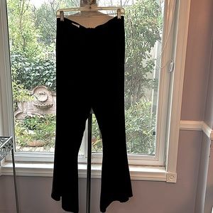 Black vintage whimsygoth high rise flowy bellbottom pants with zip up back